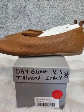Everlane Italian Day Glove Leather Flat Toasted Almond Women's Sizes NEW